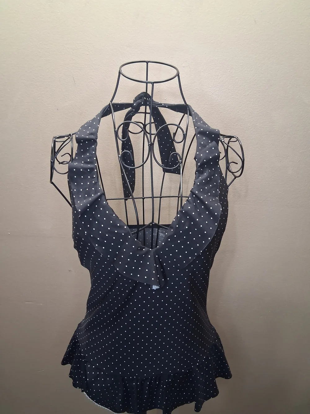​Vintage 1950s Aesthetic Polka Dot Swimsuit Size Medium 8/10